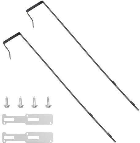 INCREWAY Juego de 2 ganchos para espejo de puerta con forro protector para colgar sobre la puerta, juego de soportes para espejo, color negro