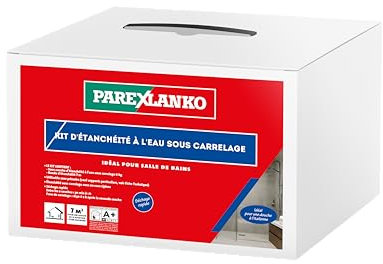PAREXLANKO - Kit d'étanchéité à l’eau sous carrelage -Sous-couche d'étanchéité et bande d'étanchéité - Idéal pour salle de bains et douche à l'italienne - Séchage rapide- Sans primaire- 7m²