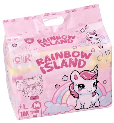 Rainbow Island Windeln mit Folie für Erwachsene 13500 ml (L)