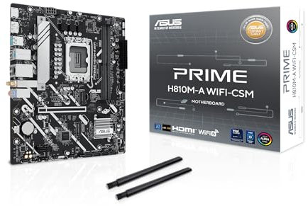 ASUS Prime H810M-A WiFi-CSM Intel® H810 LGA 1851 mATX Scheda madre, 6+1+1+1 Discrete MOS, DDR5, PCIe 4.0, 2X M.2, Intel® 1Gb Ethernet, Wi-Fi 6, DisplayPort, HDMI™, USB 10Gbps, USB anteriore 5Gbps