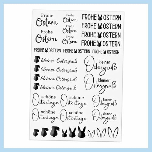 Randlose Rub-On Sticker Ostern, frohe Ostern, DIN A5, für Keramik, Glas, glatte Oberflächen