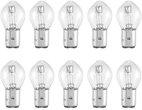 Cpolebev Motorrad Beleuchtung 10X Scheinwerfer Birne 12V 35W B35 BA20D Glas Fit für GY6 ATV Moped Roller