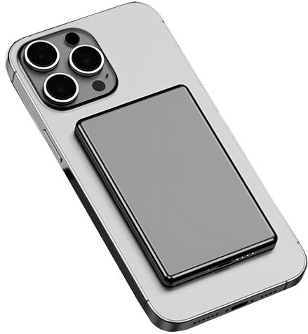 0.3 Ultra Slim Wireless Power Bank, 5,000mAh Fast Charge Portable Charger, Alloy Magnetic USB C Battery Pack for iPhone 16/15/14/13/12 (Glacier Gray)