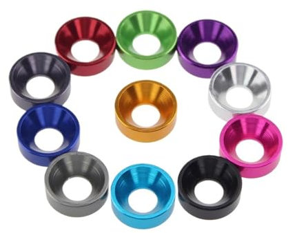Metallische Stücke, Aluminium-Unterlegscheiben for Senkkopfschrauben, mehrfarbig, mehrere Größen, 60 Stück(Dark Blue,M5 5pcs)