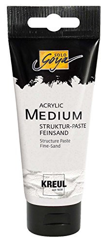 KREUL 85801 - Solo Goya Acrylic Medium, 100 ml Tube, weiß, Strukturpaste Feinsand, pastose Spachtelmasse, mit feinkörniger sandartiger Oberflächenstruktur, einfärb- und übermalbar