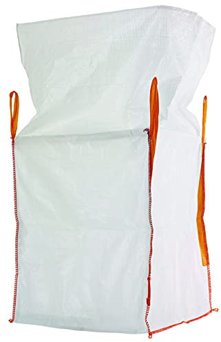 BIGBAG MIT SCHÜRZE TRAGKRAFT 1.000 KG 90 X 90 X 110 CM 4 SCHLAUFEN BIG BAG Flexibler Einweg Schüttgutbehälter