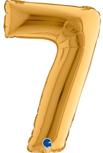 ABC Mini Zahlen Folienballon 14/36cm | Gold #7