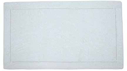 Casalanas - Santorin, Beidseitig verwendbar, Schwerer Badezimmerteppich, 100% Natur-Baumwolle, 100x60cm, Weiss