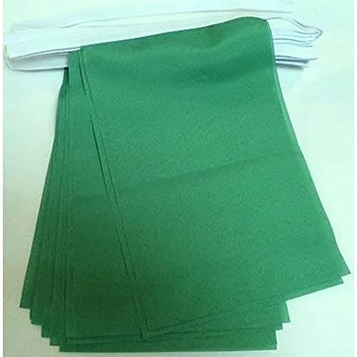 AZ FLAG Ghirlanda 12 Metri 20 Bandiere Monocolore Verde 45x30cm - Bandiera Verde 30 x 45 cm - Festone BANDIERINE