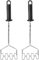 com-four® 2x Kartoffelstampfer aus verchromtem Metall - Püree Stampfer für die Küche - Stampfer für Kartoffeln - Potato Masher - 35 cm (02 Stück)