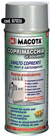 TRS® MACOTA COPRIMACCHIA AL SOLVENTE VERNICE SPRAY SMALTO COPRENTE MURO CARTONGESSO MUFFA UMIDITA' PROFESSIONALE ANNERIMENTO CALORIFERI GORE DI ACQUA SPORCO OLIO PENNARELLI PENNE MACCHIE
