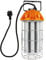 REV LED Arbeitsleuchte POWER-BULB mit 5500lm bei 50W – 360° Ausleuchtung, Dimmer, 25.000h, Kippschalter, grau-orange