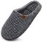 ONCAI Pantofole da Uomo Invernali strisce, Comoda Memory Foam Calde Scarpe da Casa Con Suola Antiscivolo Grigio Taglia 43