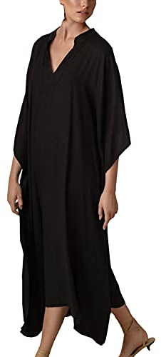 L-Peach Femme Longue Kaftan Maxi Robe Paréo de Plage pour Maillot de Bain Cover Ups