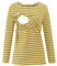 Smallshow Women's Long Sleeve Breastfeeding Top Maternity Nursing T-Shirt Pregnancy Clothes Yellow Stripe L