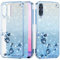 Yarxiawin Kompatibel mit Samsung Galaxy A50 hülle Silikon Glitzer Blumen, Handyhülle Samsung A50 hülle Glitzer Muster, Schutzhülle Samsung A50 hülle Transparent (Blau)