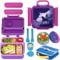 HAIXIN Fiambrera Infantil, Loncheras para Niños, sin BPA Lunch Box Bento Box con Compartimento/Vajilla/Bolsa, para Guardería, Escuela, Viaje, Picnic (Púrpura)