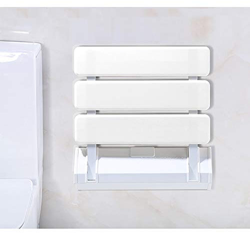 Siège de Douche Mural Repliable/Rabattable Salle de Bain,Planche pour Baignoire orthopédique Siège de Bain antidérapant Poids,Tabouret de Douche Ergonomique Pieds(33 * 32 * 5 cm (Blanc))
