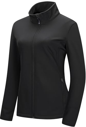 33,000ft Damen Softshelljacke Wasserdichte Fleece-Futter Übergangsjacke | Ohne Kapuze, Leicht, Winddichte, Outdoor Wanderjacke, Atmungsaktive, Warm Funktionsjacke, Golf, Laufen, Reisen, Radfahren