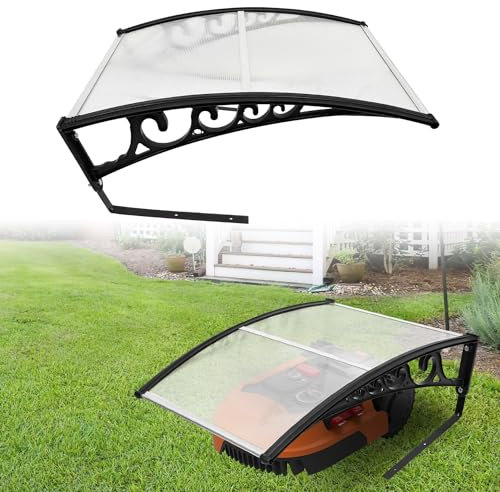 Izrielar Mähroboter Garage Dach Carport für Rasenmäher Rasenroboter, Rasenmähroboter| 106x87x50cm, Rasenroboter Garage für Garten Witterungsbeständig+UV-Schutz |Transparent