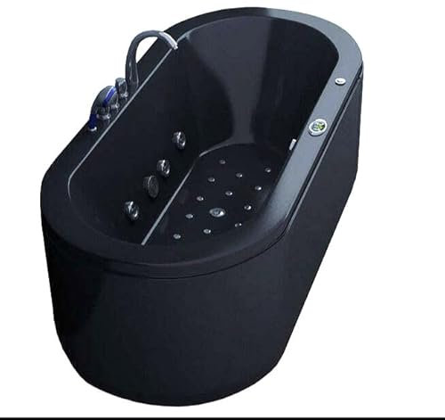 Luxus Premium LED Whirlpool Badewanne 194x90 cm schwarz Heizung Radio Acryl inkl. Spedition