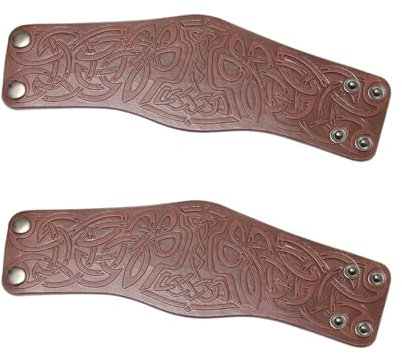 CASNO Leathers Bracer Mittelalterliche Armschiene, Handgelenkstulpen, Armstulpen, Armschutz, PU-Handschuh, Armband, Zubehör, Leder, Armschützer, Damen, mittelalterlich, für Herren, Halloween