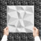 Eurodeco 30x30cm 3D Paneele PVC Kunststoffpaneele Wandpaneele Gaming Zimmer Wand Decke 3D Optik PVC 3D Platten 10 Stück - 0,9m² Weiß D094-1