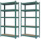 Brigros - Set Scaffali In Metallo 150x75x30cm Portata Totale 875 Kg, 5 Ripiani MDF, Carico Per Ripiano 175 Kg Scaffale Salvaspazio Per Garage, Officina, Cantina, Magazzino (Verde)