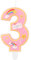 Rainbow Number Birthday Candles, Pink Number 3 Candles, Cartoon Theme Birthday Candles, Girls Boys 3rd Birthday Decorations, Rainbow Cake Candles Cake Toppers for Boys Girls Birthday Party Decorations