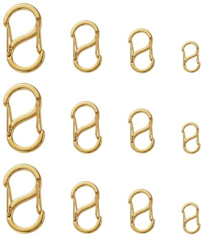 Zythrem 12Pcs Necklace Shortener Clasps Double Opening Lobster Clasp Bracelet Clasps and Closures Chain Shortener Jewelry Clasps and Fasteners Gold Lobster Clasp for Bracelet Jewelry Making and Repair