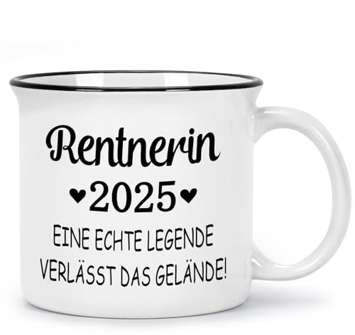 Joymaking Rentnerin Geschenke für Frauen, Rente 2025 Kaffeetasse lustig Abschiedsgeschenk zum Ruhestand Renteneintritt Geschenk für Frauen Freundin Kollegin Mutter Lehrerin, Rente Tasse 450 ml Weiß