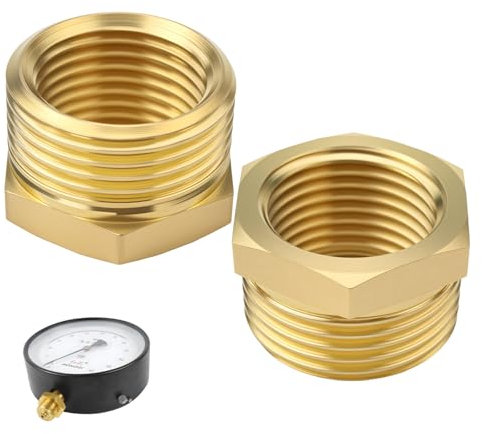 2 Raccordeurs en Laiton 3/4 à 1/2 Filetage Mâle à Mamelon Fileté Femelle 25mm x 20 mm Epaisseur Accrue Résistant à l'Eau/Gaz/Huile raccord fileté pour conduites d’eau (3/4 auf 1/2)