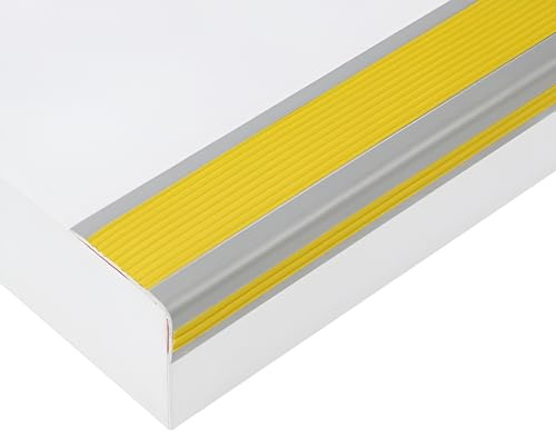 100cm Trappkantprofiler Antislip, L-formad Gummi Trappkant för In- och Utomhustrappor(Yellow,5x2.5cm/1.97x0.98in)
