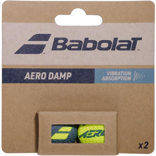 Babolat Aero Damp x2 Smorzatore di Vibrazioni da Tennis (Grigio Verde/Giallo)