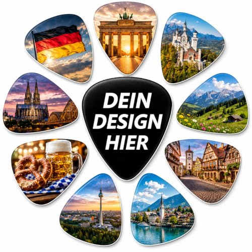 LOVEVEN Personalisierte Gitarrenplektren mit Foto, Text oder Logo, 6 Stück | Personalisierte ABS-Plektren mit Foto, Text oder Logo, 4 Stärken: 0,46/0,71/0,96/1,2 mm – für Gitarre & Bass.