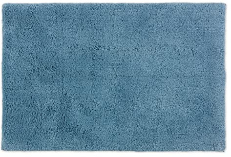 Schöner Wohnen Kollektion Badteppich einfarbig hellblau 67 x 110 cm – waschbare Badematte rutschfest - 100% Baumwolle – Badvorleger Trockner geeignet – Duschvorleger Badezimmer