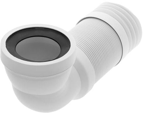 PrimeMatik - Manguito conexión Inodoro acodado 90° Extensible ∅ 105mm