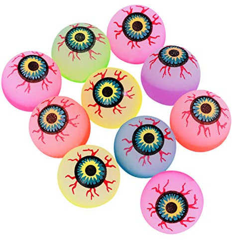 TOYANDONA 32Mm Hüpfbälle Spielzeug Gruselige Augäpfel Leuchten im Dunkeln Halloween Party Gefälligkeiten für Kinder