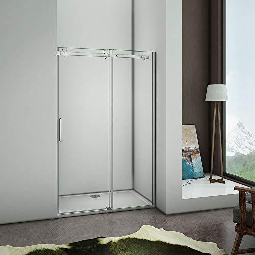 AICA porte de douche coulissante 110x195cm en verre anticalcaire AICA porte de douche en niche