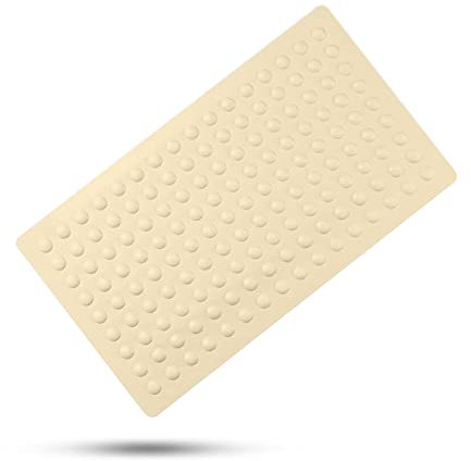 BEARTOP Badewannenmatte | Badewanne Antirutsch BPA Frei | Antirutschmatte Dusche Kinder | aus Gummi | 35 x 75cm rutschfeste Badematte für Senioren und Kinder | Beige