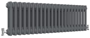 Traditional 2 Column Central Heating Radiator Horizontal Rads Cast Iron Style Anthracite 300x1010mm