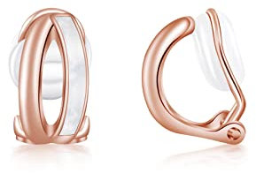 PHNIBIRD Ohrclips Damen ohne ohrlöcher 925 Sterling Silber Ohrclips mit Perlmutt Rosegold Ohrringe Für Frauen Mädchen Geburtstagsgeschenk Weihnachtsgeschenke