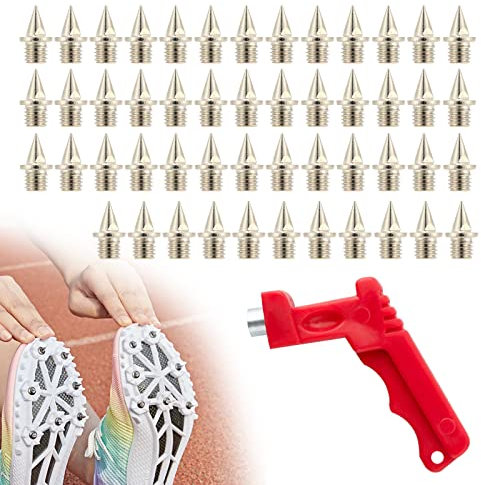 ZoeTekway 50 Stück 6 mm Spike-Nägel - Leichtathletik-Spikes Ersatz-Spikes für Schuhe mit Spike-Schlüssel, stabile Langlauf-Spikes für Springen, Laufen, Wandern, Kunststoff, Laufsteg