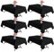 Vnituasr 6er-Pack Schwarze Rechteckig Tischtuch, 153×260 cm Polyester-Tischdecken