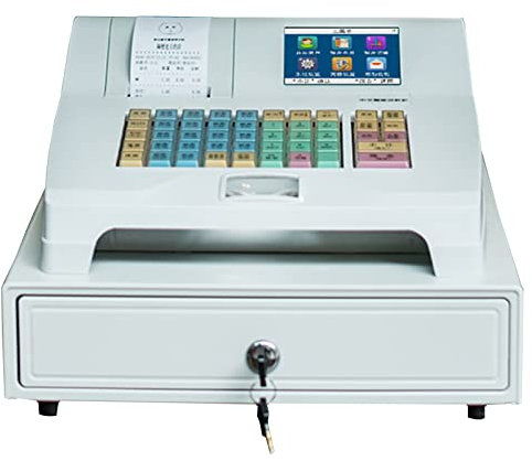 ExoticaBlend Elektronische Registrierkasse, Supermarkt Elektronische Registrierkasse mit 48 Tasten POS-Registrierkasse 8 Digitale LED-Anzeige für Einzelhandels