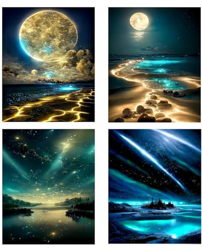 YUAN NIAN 4 Stück 5D Diamant Painting Erwachsene, diamond painting set, Diamant Painting (30 X 40 cm), DIY Diamond Painting Bilder, passend für Wohnzimmer und Schlafzimmer Dekoration