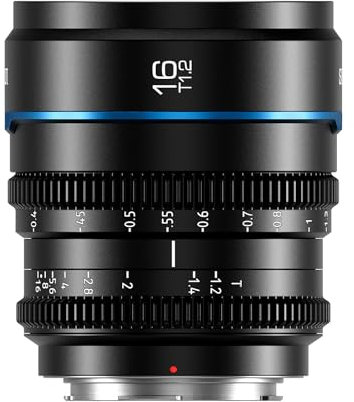 SIRUI Night Walker 16mm T1.2 S35 Obiettivo Cinematografico Grandangolare, Obiettivo con Messa a Fuoco Manuale ad Ampia Apertura (MS16E-B, Attacco E, Nero)