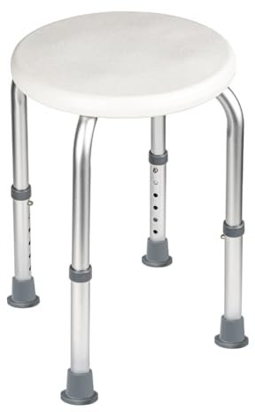 Fabulcozy Duschhocker Duschstuhl höhenverstellbar belastbar bis 136 kg Duschsitz rutschfest und stabil Badewannenhocker aus Aluminium und PE