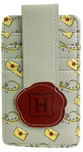 Harry Potter Kartenetui Geldbörse Hedwig Eule Hogwarts Seal Frauen Slim Compact, Grau, Minimalistisch
