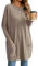 Famulily Women’s Long Sleeve Crewneck T Shirt Outfits Oversized Pullover Sweatshirt Fashion Fall Winter 2024 Brown L